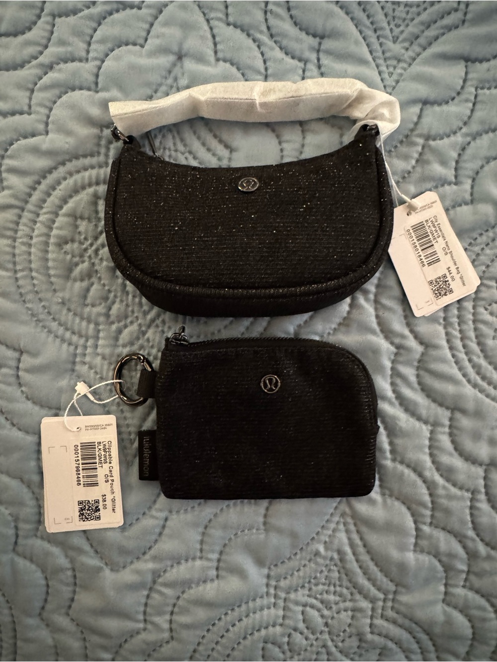 lululemon athletica Black Mini Shoulder Bag with Matching Key Pouch